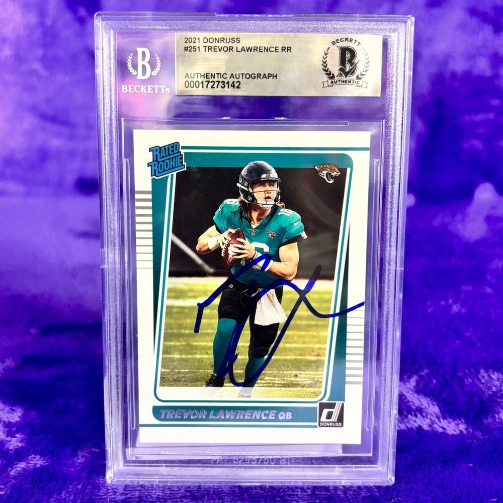 Trevor Lawrence 🔥 2021 Donruss Rated Rookie Auto On Card 251 BGS Beckett Auth